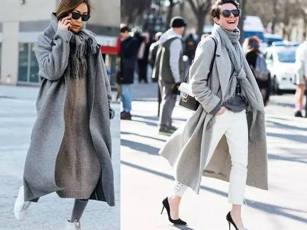 解锁灰色大衣围巾搭配心法穿出秋冬高级感